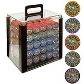 1000 10g Nevada Jacks Poker Chips in Acrylic Carrier, 10-nj-1car